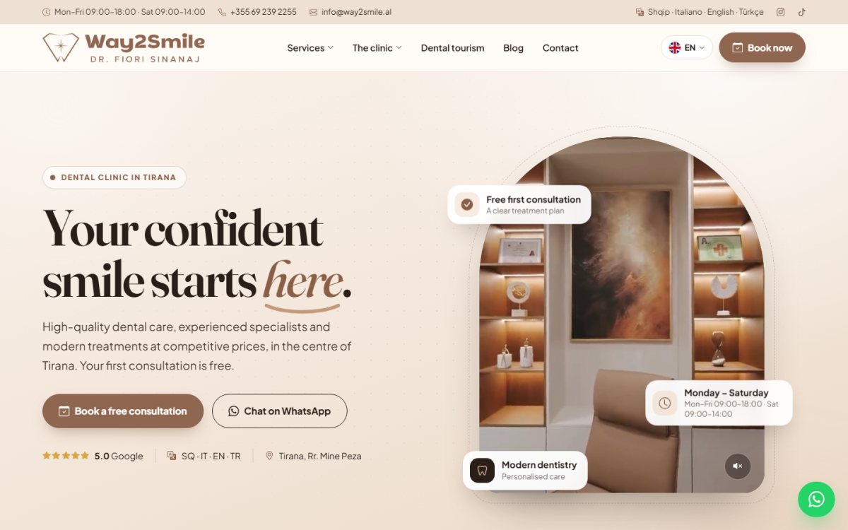 Pamje nga website-i Way2Smile